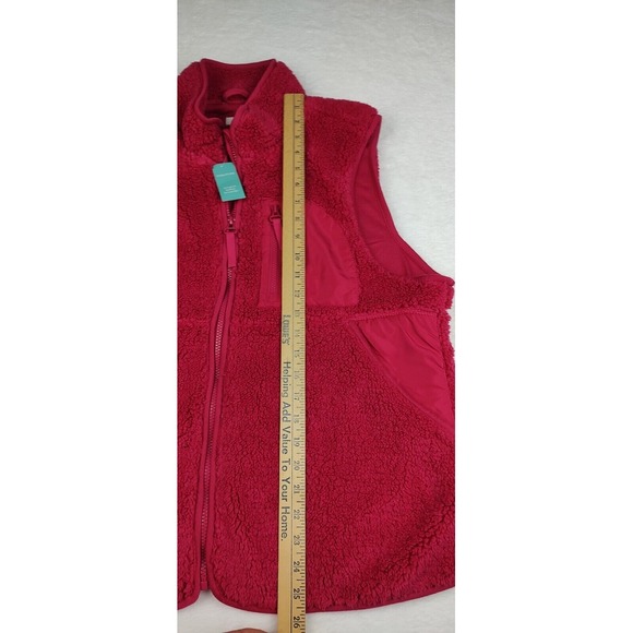 Maurices Fleece Vest Sleeveless Full Zip Pockets Casual Red XL - Picture 4 of 7